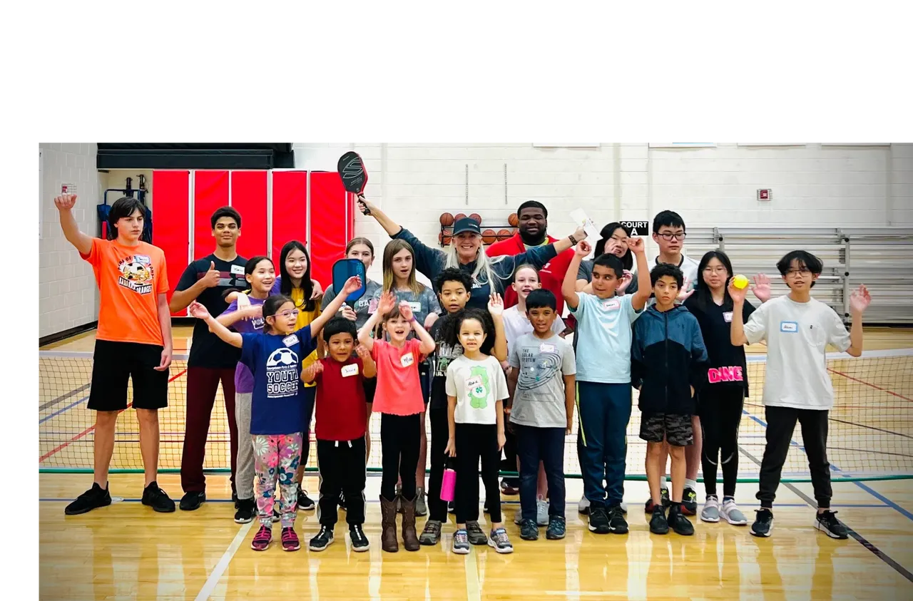 Kids playing pickleball