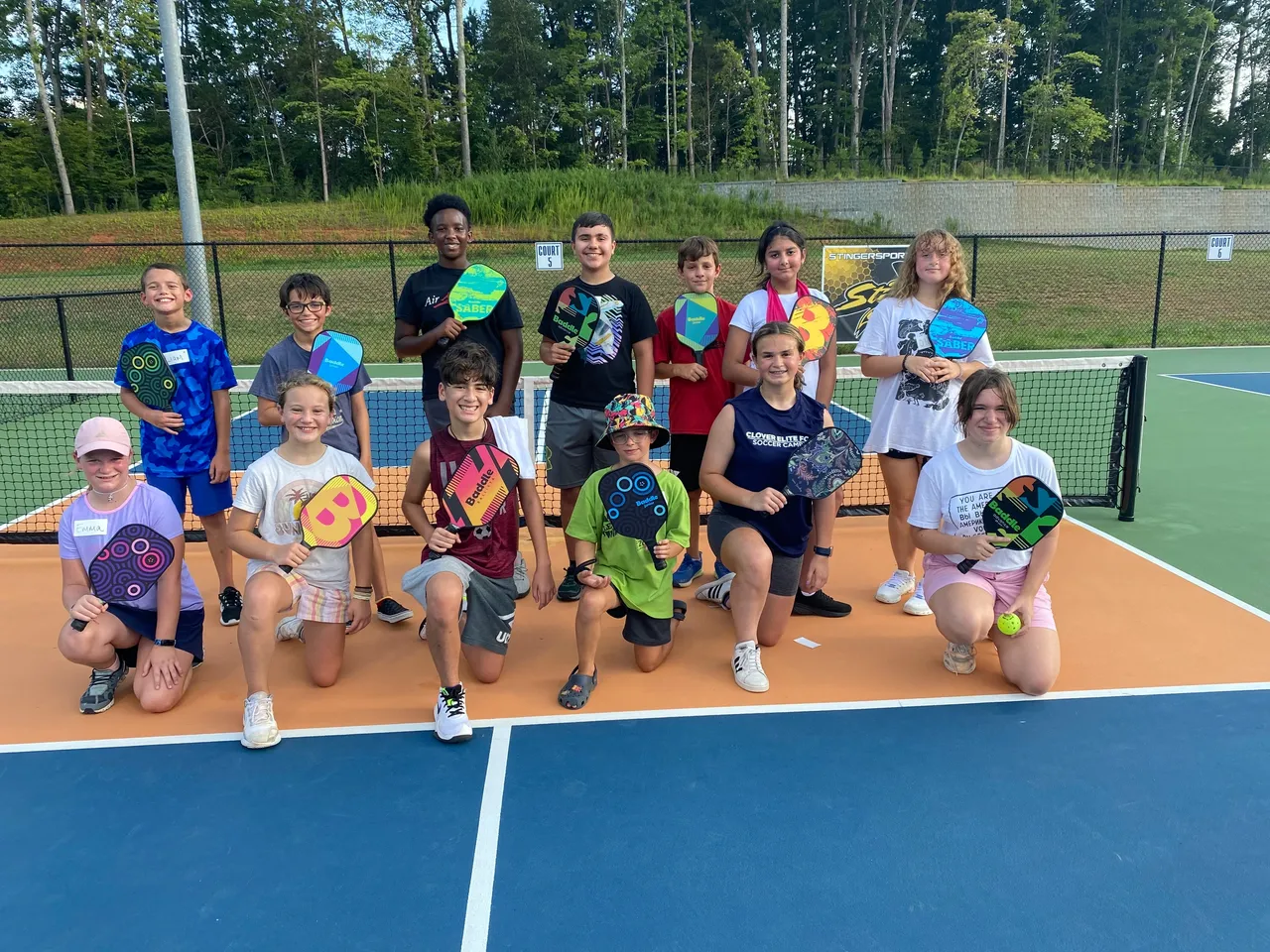 Students playing pickleball